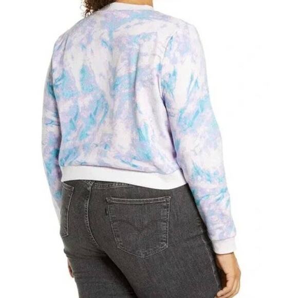 BP. Tie Dye Embroidered Happiness Sweatshirt Top Sz 2X/XXL Purple/Blue NWT - Picture 4 of 8